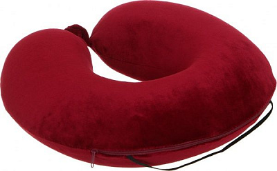 Подушка дорожная 30х30х9 см винный Luna