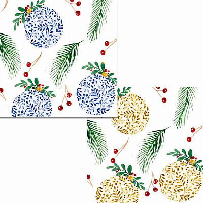 Салфетки столовые Silken Шары игрушки микс 33х33 см 18 шт.