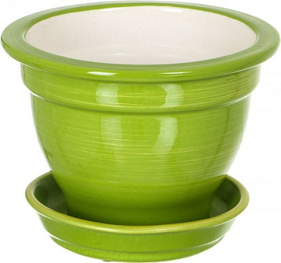 Горшок керамический Ориана-Запорожкерамика Классик глянец круглый 0,5л салатовый (020-0-128) 