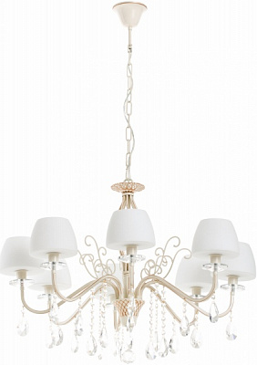 Люстра подвесная Интеркласс НСБ 06-8хХХ-343 8xE14 золото/крем 81306/8 