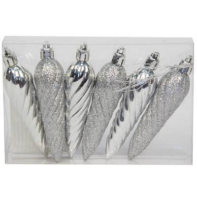 Украшение новогоднее Девилон Сосульки 6 шт., 032099 10 см