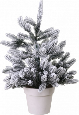 Штучна ялинкаЛапландська 0,7 м засніжена в горщику зелений із білим