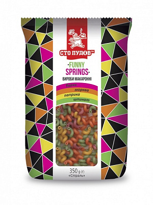 Макароны овощные Сто пудів Funny Springs 350 г 