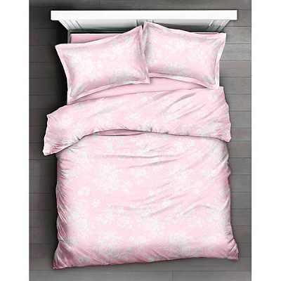 Комплект постільної білизни Flowerage 2 рожевий із білим La Nuit