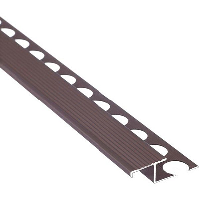 Порожек алюминиевый анодированный лестничный Braz Line 39x2700 мм бронза