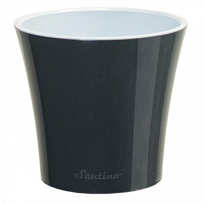 Вазон пластик Arte круглий антрацит із білим 1,2 л Santino (2016300)