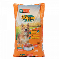 Корм сухой для взрослых собак для всех пород Skipper с говядиной и курицей 3 кг