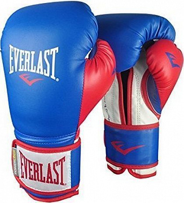 Перчатки тренировочные Everlast Powerlock PU р. 16 16oz P00000728 синий с красным