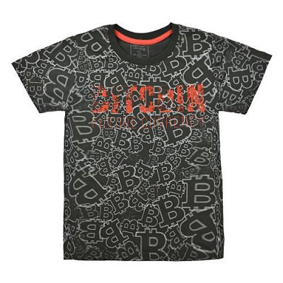 Футболка для мальчика Macma Bitcoin р.146 серый меланж 9002 