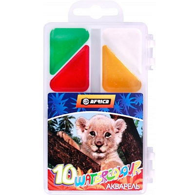 Акварель медовая Africa 10 кольорів E60111 Economix