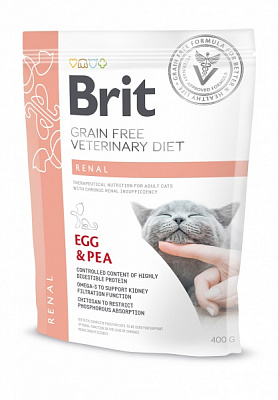 Корм сухий для дорослих котів Brit VetDiets з хронічною нирковою недостатністю 400 г