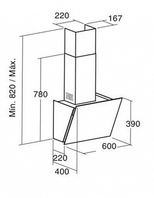 Вытяжка Cata DIO 600 GBK
