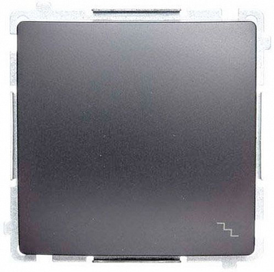 Перемикач прохідний одноклавішний Simon Basic без підсвітки 10 А 250В матовий графіт BMW6.01/28