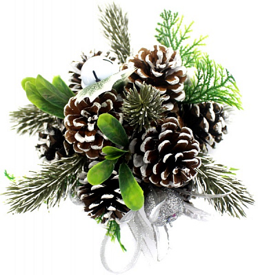 Декорация новогодняя Meizhou Huafu Trading Омела с шишками 15 см W01-1311/18