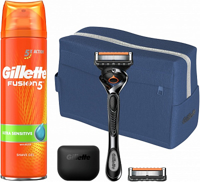 Набір подарунковий для чоловіків Gillette Бритва ProGlide + Змінна касета, 1 шт. + Гель для гоління