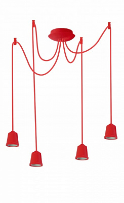 Підвіс ERKA 424 4x60 Вт E27 червоний 424002