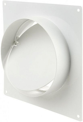 Соединитель каналов  ВЕНТС d100 с обратным клапаном и настенной пластиной 1511