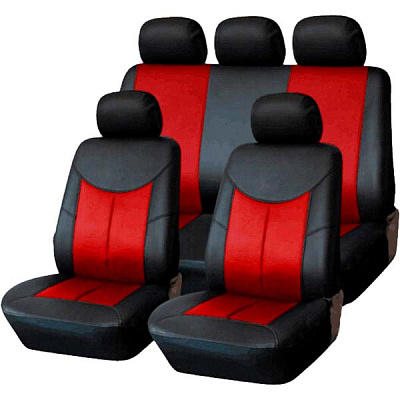 Комплект чохлів на сидіння універсал Auto Assistance АА1829-1 чорний із червоним