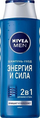 Шампунь Nivea 2в1 Энергия и сила для волос и тела с морскими минералами 400 мл
