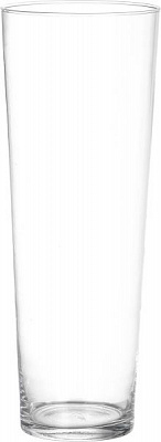 Ваза узкое дно, стеклянная, прозрачная 15х40 см