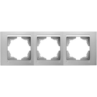 Рамка трехместная Gunsan Moderna универсальная серебряный MD 29 15 143