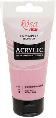 Краска акриловая Розовая светлая 75 мл Rosa Start