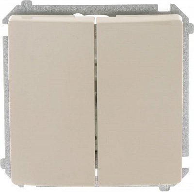 Вимикач двоклавішний Simon Basic без підсвітки 10 А 250В кремовий BMW5.01/12