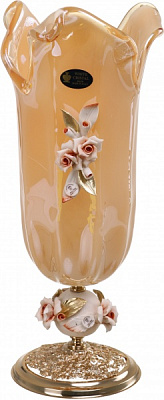 Ваза бежева TULIPANO HONEY 21X44X21 White cristal
