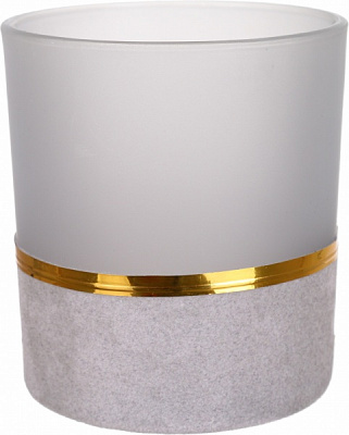 Подсвечник-стакан стеклянный с пайетками 7х7х8 см ABT612070