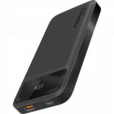 Универсальная мобильная батарея Promate 10000 mAh black (torq-10.black) Torq-10 10000 mAh, USB-C PD, USB-А QC3.0 