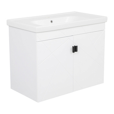 Тумба подвесная Aqua Rodos МИНИ с умывльником Frame 80 см белый