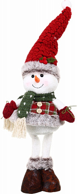 Декорация новогодняя Снеговик кантри который стоит 19х49 см в ассортименте AG23101AB