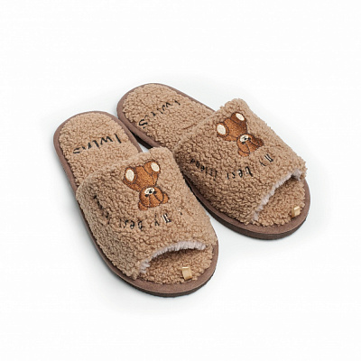 Капці домашні Twins BEAR з вишивкою 15863 р.40 коричневий