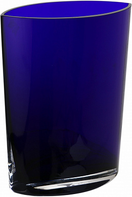 Ваза стеклянная Wrzesniak Glassworks Curve 19,5 см синяя 17-818B