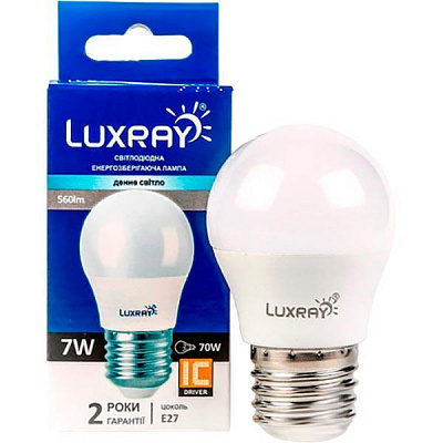 Лампа светодиодная Luxray 7 Вт G45 матовая E27 220 В 4200 К LX442-A45-2707 