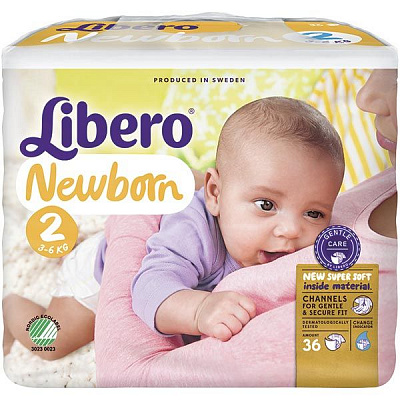 Підгузки Libero Newborn 2 3-6 кг 36 шт.