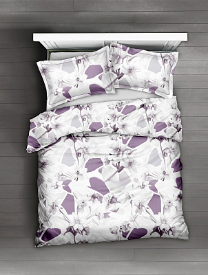 Комплект постільної білизни Apamea 2.0 білий із фіолетовим La Nuit