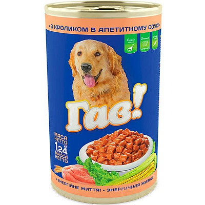 Корм Гав! Кролик в апетитному соусі 1,24 кг