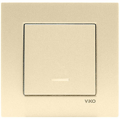 Вимикач одинарний Viko Novella з підсвічуванням бронзовий