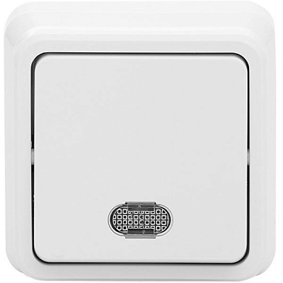 Вимикач одинарний з підсвіткою Misya білий