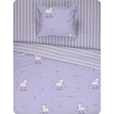 Комплект постільної білизни magic unicorn 1.5 фіолетовий La Nuit