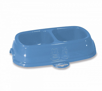 Миска двойная Break 11 подвійна сірий/чорний, 2х400 мл