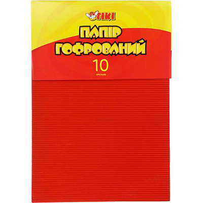 Бумага цветная гофрированная 10 листов 10 цветов Тікі