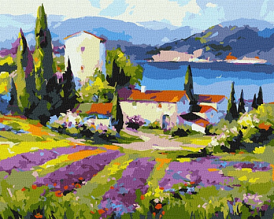 Картина по номерам Городок у моря 40х50 см 40x50 см Идейка 