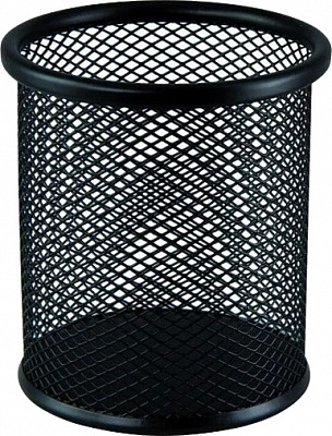 Подставка для ручек круглая 80х80х97 мм черная Buromax