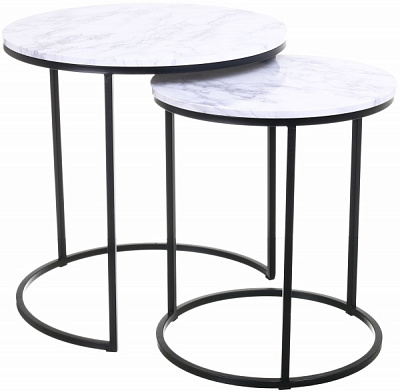 Набір декоративний Monaco 50x50x55 см/40x40x48 см білий/чорний