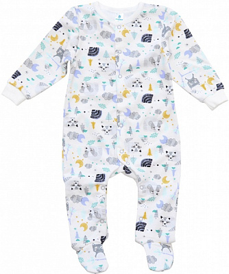 Комбинезон унисекс Minikin 201480180 р.80 молочный с рисунком 