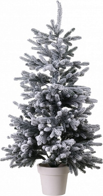 Искусственная елкаВенская 1,1 м заснеженная в горшке зеленый с белым 