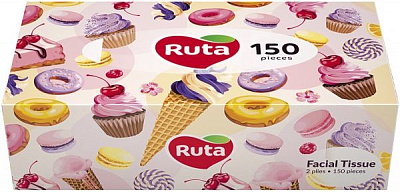 Серветки у коробці Ruta Women Brick 2ш білі 150 шт.