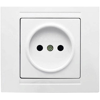 Розетка без заземлення Gunsan Moderna без шторок білий MD 29 11 113
